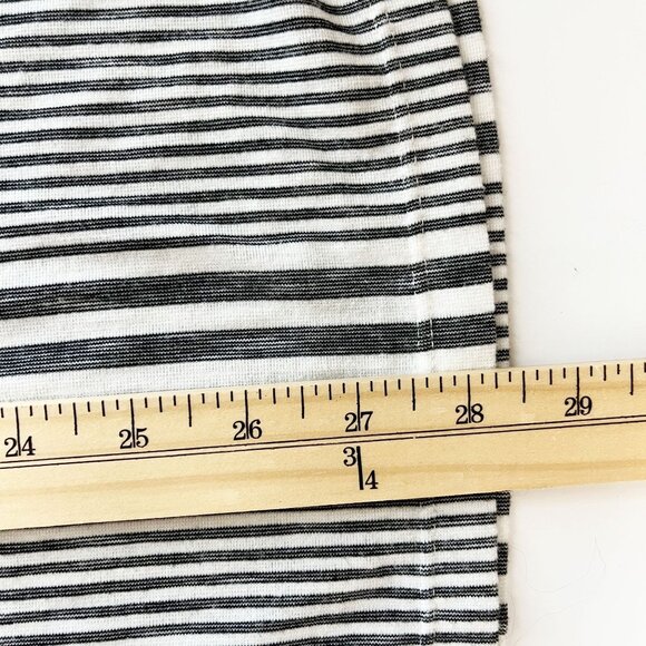 Max Studio Gray & White Striped Long Sleeve Shirt Bow Tie Cuffs - Size 1X - Picture 7 of 7